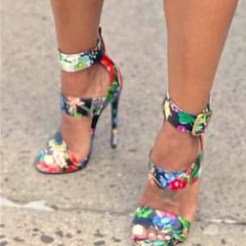 Floral heel worn twice